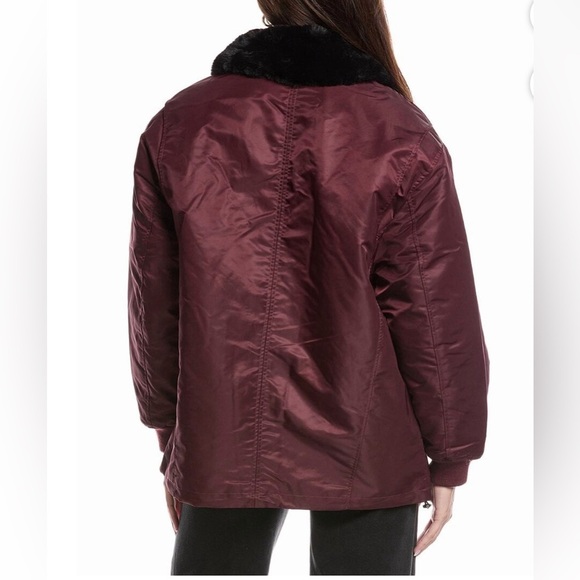 Blank NYC Size M Burgundy Faux Fur Collar Overachiever Jacket NEW! - Picture 4 of 10